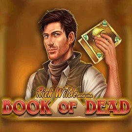 Slots logo of Book of Dead from Play'n GO at SpaceHills Casino