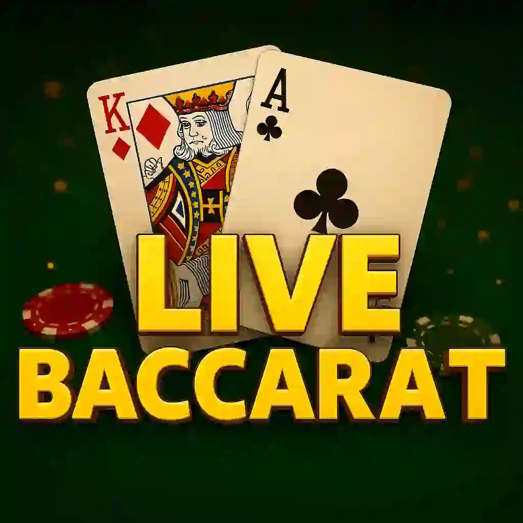 Live Baccarat online game logo by Evolution on spacehillsscasino.com
