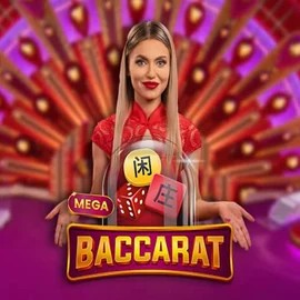 Mega Baccarat slot icon by Pragmatic Play, available at SpaceHills Casino